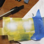 White paint airbrushed.